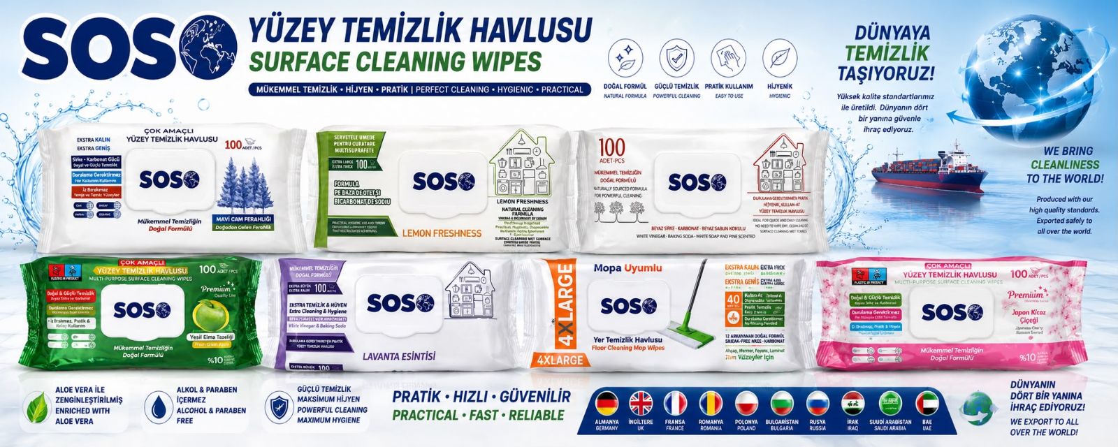 Yüzey Temizleme Mendilleri