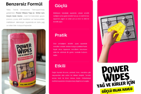 1X50 Yaprak - Power Wipes Yağ ve Kirler İçin Güçlü Islak Havlu