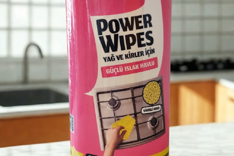 1X50 Yaprak - Power Wipes Yağ ve Kirler İçin Güçlü Islak Havlu