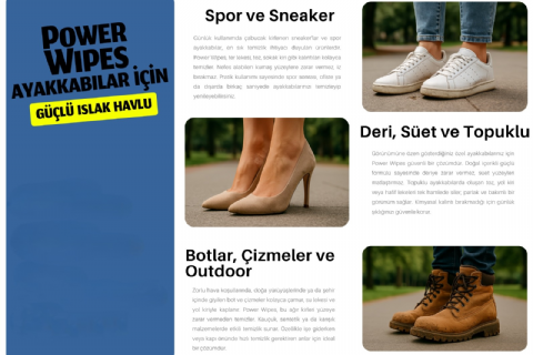 Power Wipes Ayakkabılar İçin Güçlü Islak Havlu