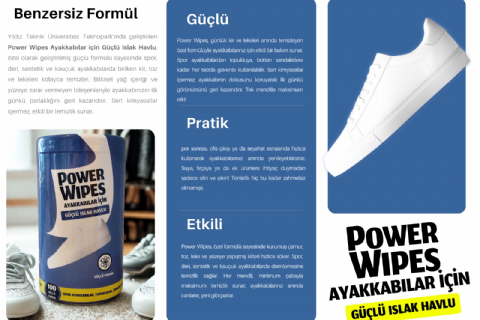 Power Wipes Ayakkabılar İçin Güçlü Islak Havlu