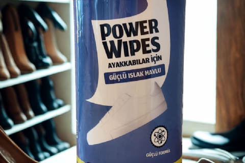 Power Wipes Ayakkabılar İçin Güçlü Islak Havlu